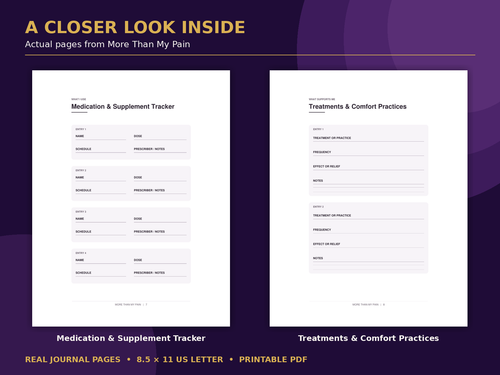 More Than My Pain: 90-Day Guided Chronic Pain Journal | Printable PDF