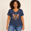 Modeled preview of queenified v neck shirt